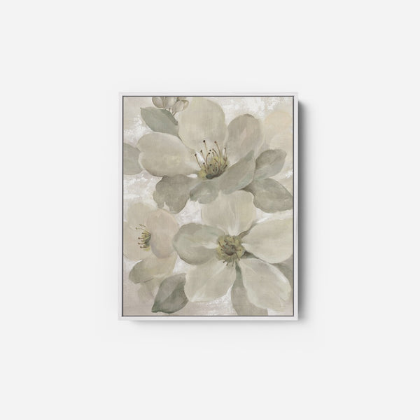 White on White Floral I Neutral - SILVIA VASSILEVA – Art Goat